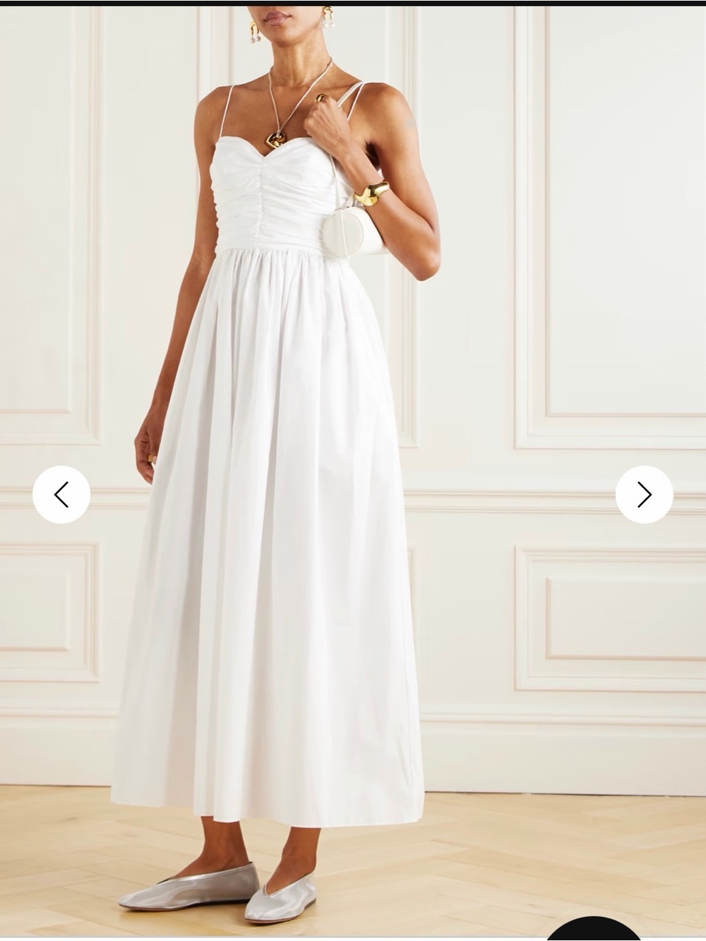 MATTEAU Gathered organic cotton-poplin midi dress